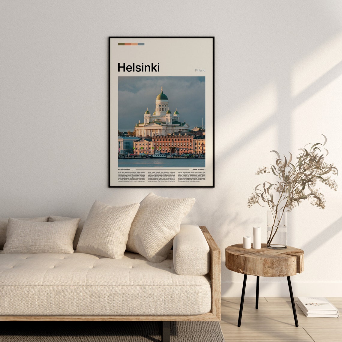 Helsinki Finland Cathedral Green Dome Harbor Waterfront Poster - Image 2
