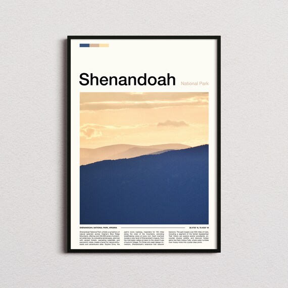 Shenandoah National Park Golden Sunset Blue Ridge Photo Poster