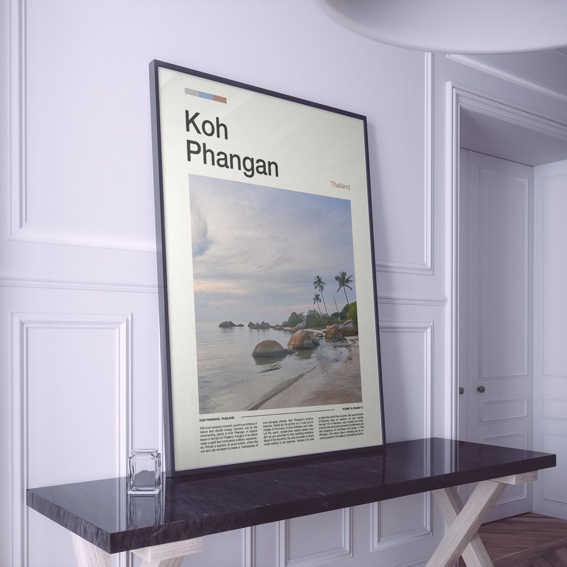 Koh Phangan Thailand Tropical Beach Palm Trees Sunset Poster - Image 2