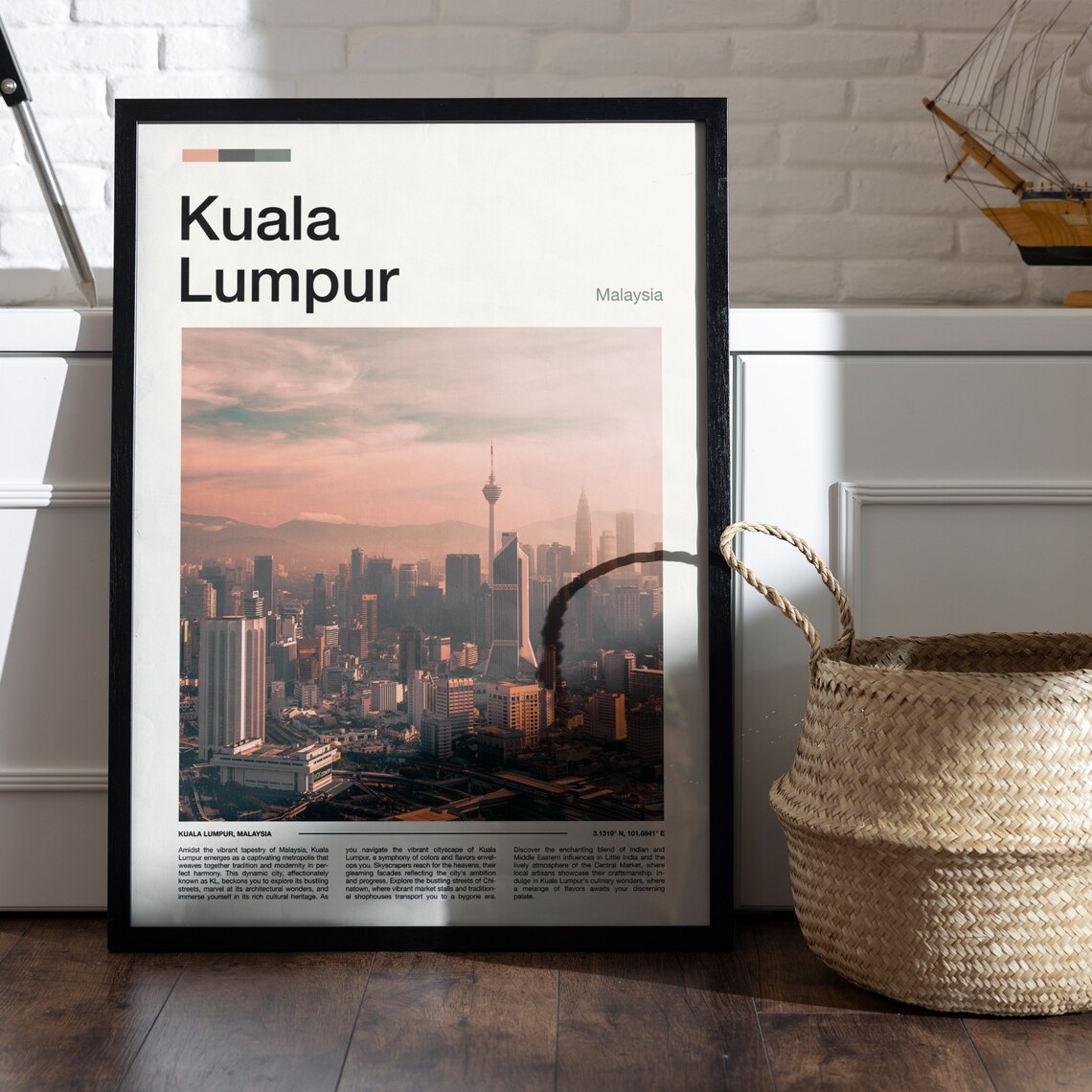 Kuala Lumpur Malaysia Skyline KL Tower Sunset Cityscape Poster - Image 5