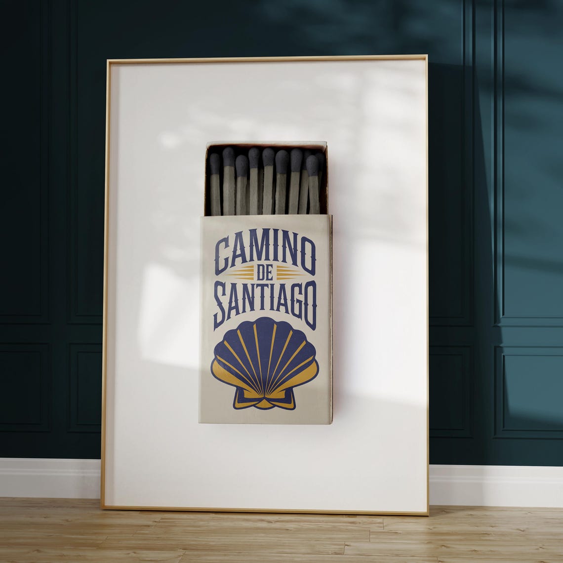 Camino De Santiago Vintage Matchbox Scallop Shell Pilgrim Art Poster - Image 5