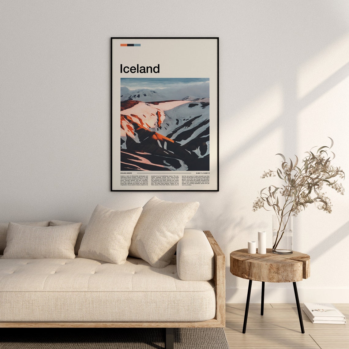 Iceland Europe Colorful Volcanic Mountains Snow Landscape Poster - Image 2