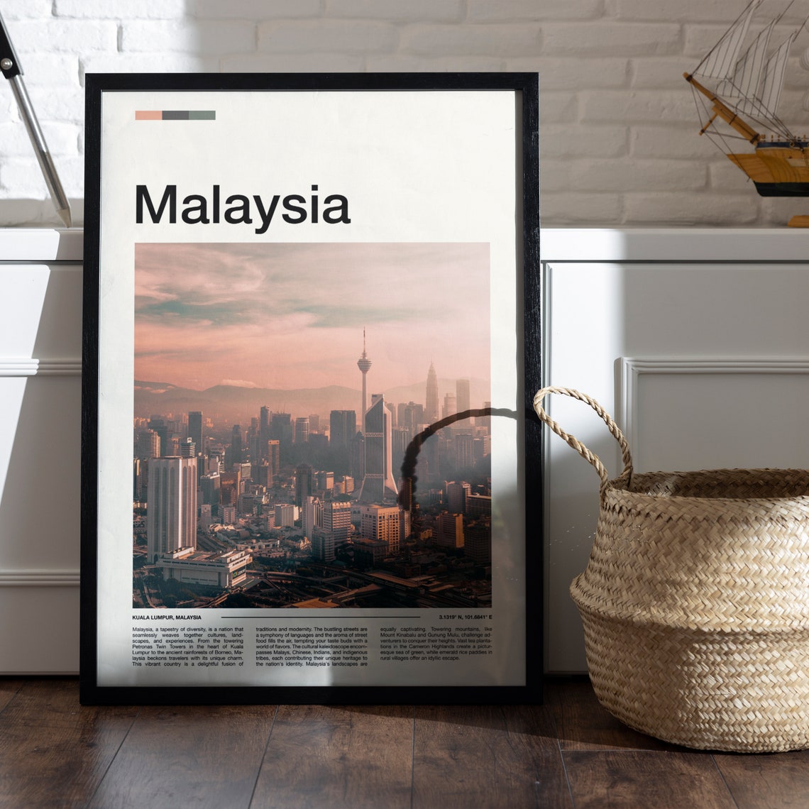 Malaysia Kuala Lumpur Skyline KL Tower Urban Cityscape Poster - Image 5