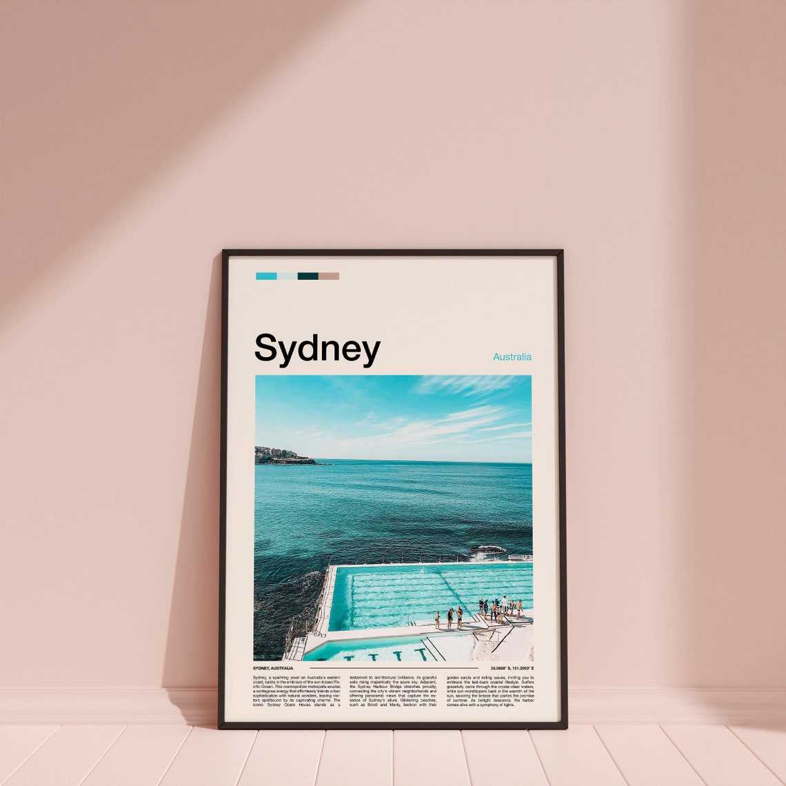 Sydney Australia Bondi Icebergs Ocean Pool Coastal Scene Poster - Image 3