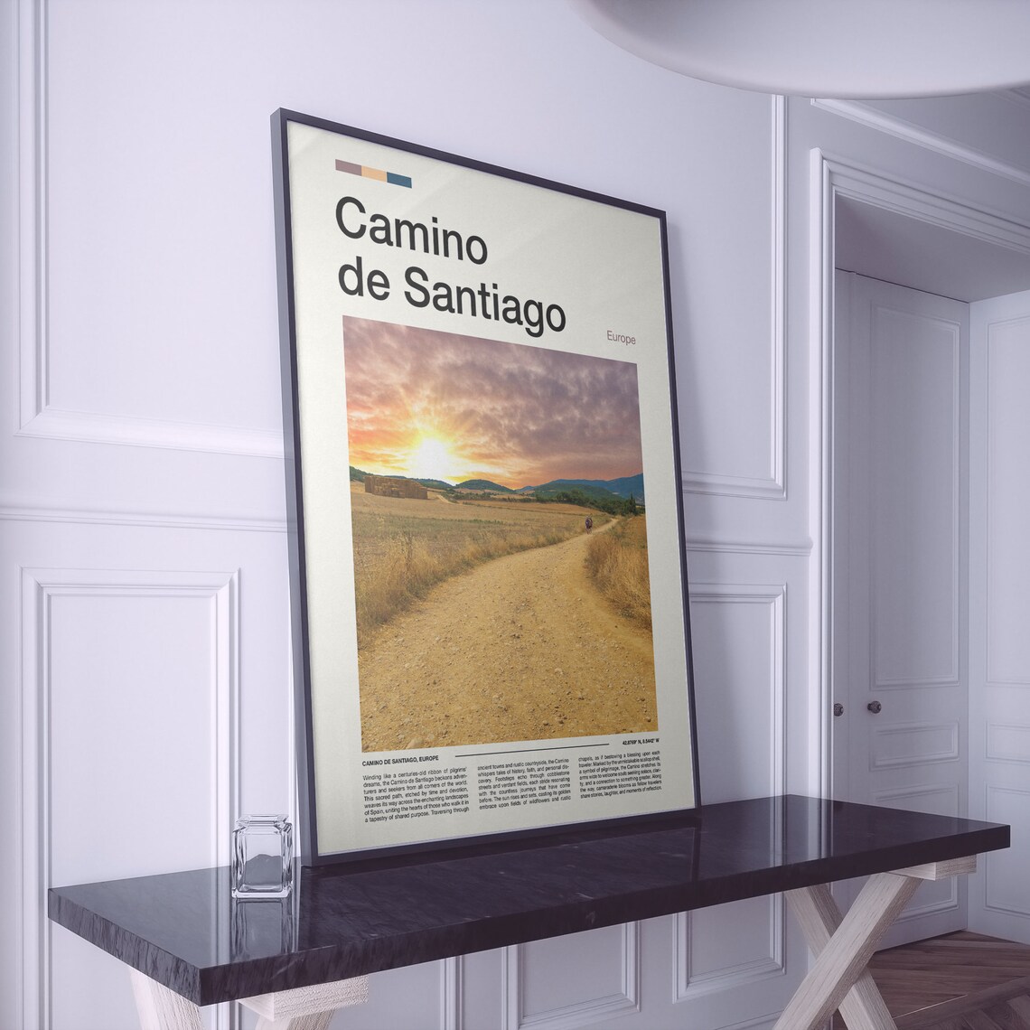Camino de Santiago Golden Sunset Pilgrim Trail Spain Europe Poster - Image 2