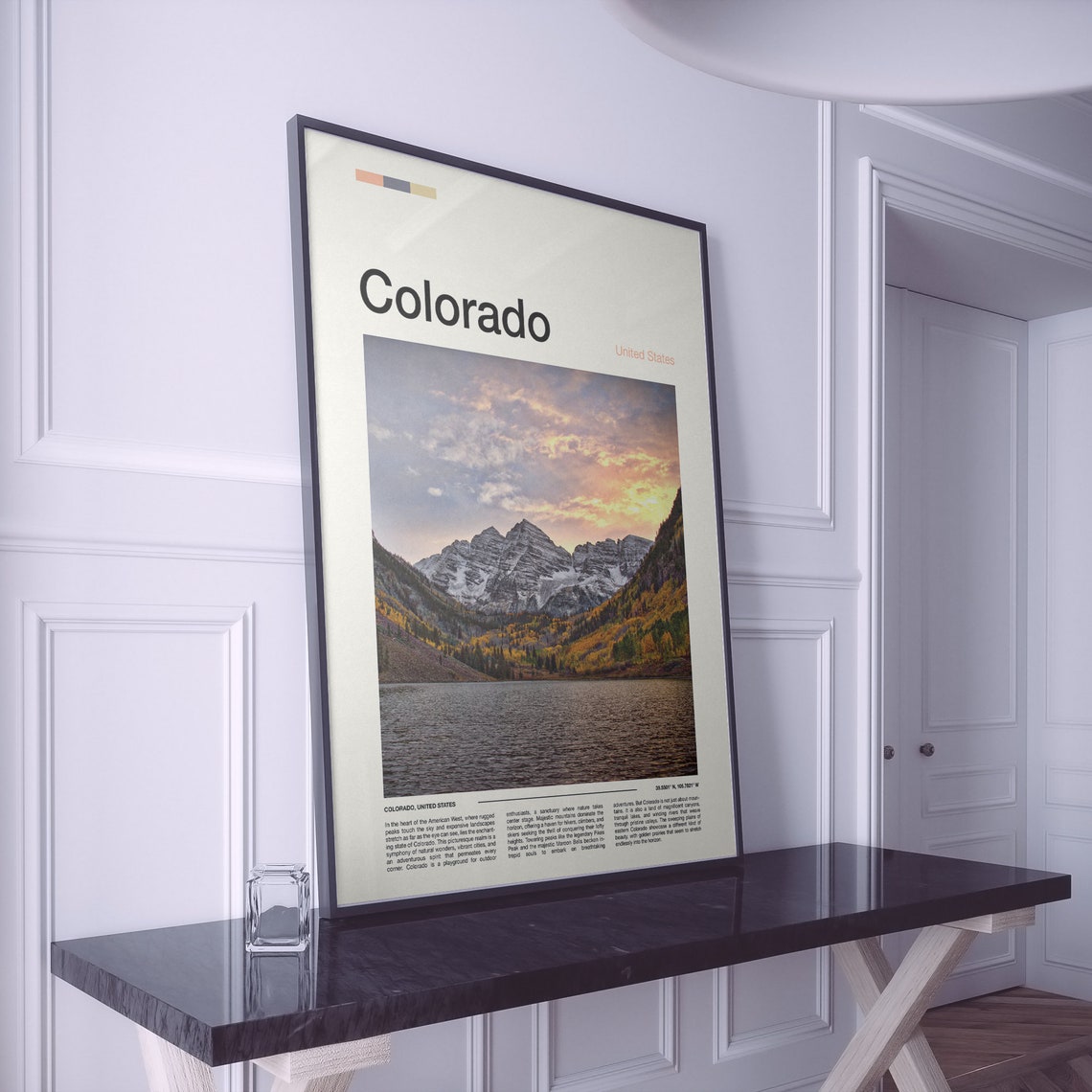 Colorado Maroon Bells Alpine Lake Autumn Rocky Mountain Poster - Image 2
