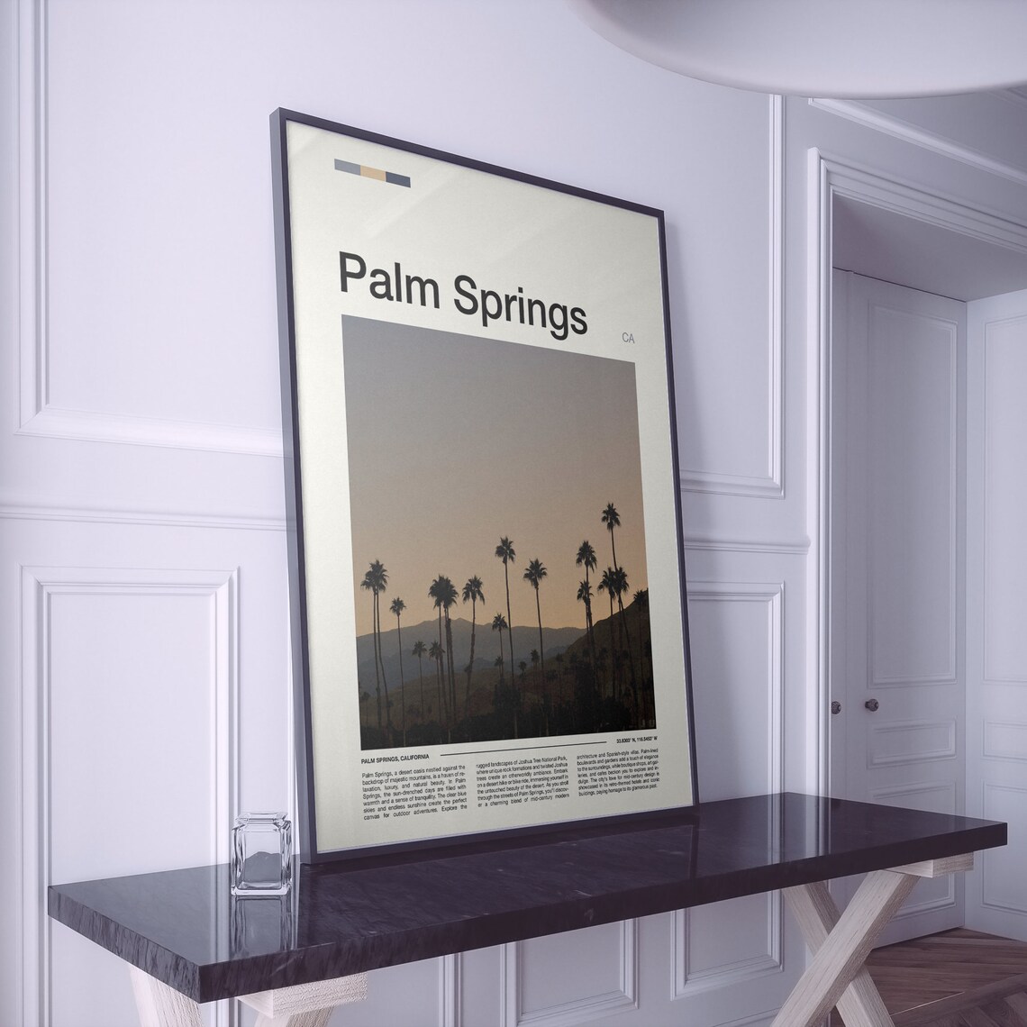 Palm Springs California Palm Trees Silhouette Sunset Photo Poster - Image 2