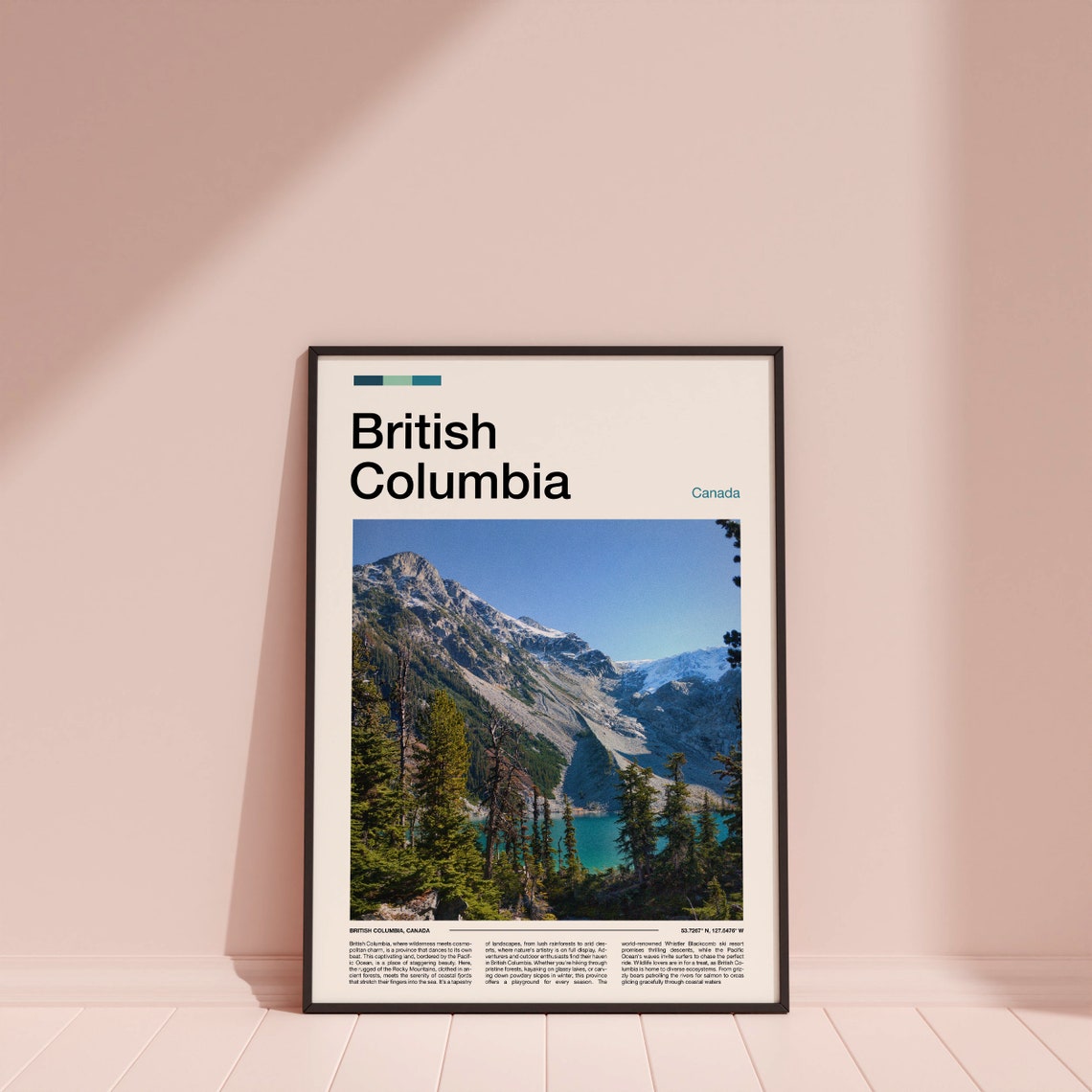 British Columbia Canada Glacier Mountain Turquoise Lake Poster - Image 4