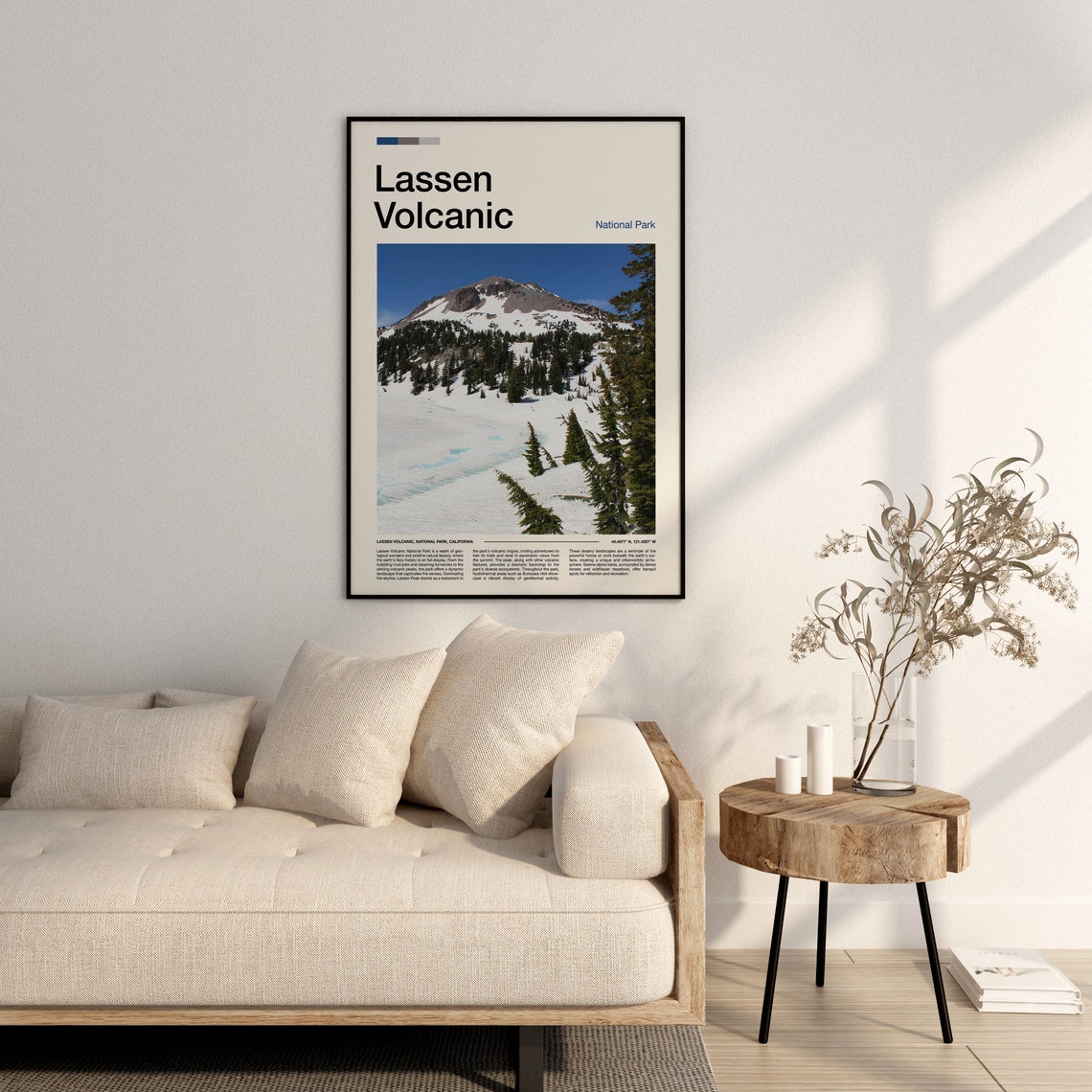 Lassen Volcanic California Snow Covered Peak Forest Photo Poster - Image 3