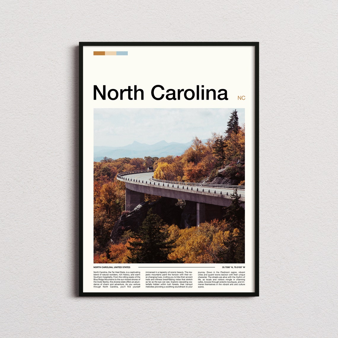 North Carolina Blue Ridge Parkway Viaduct Fall Foliage Poster
