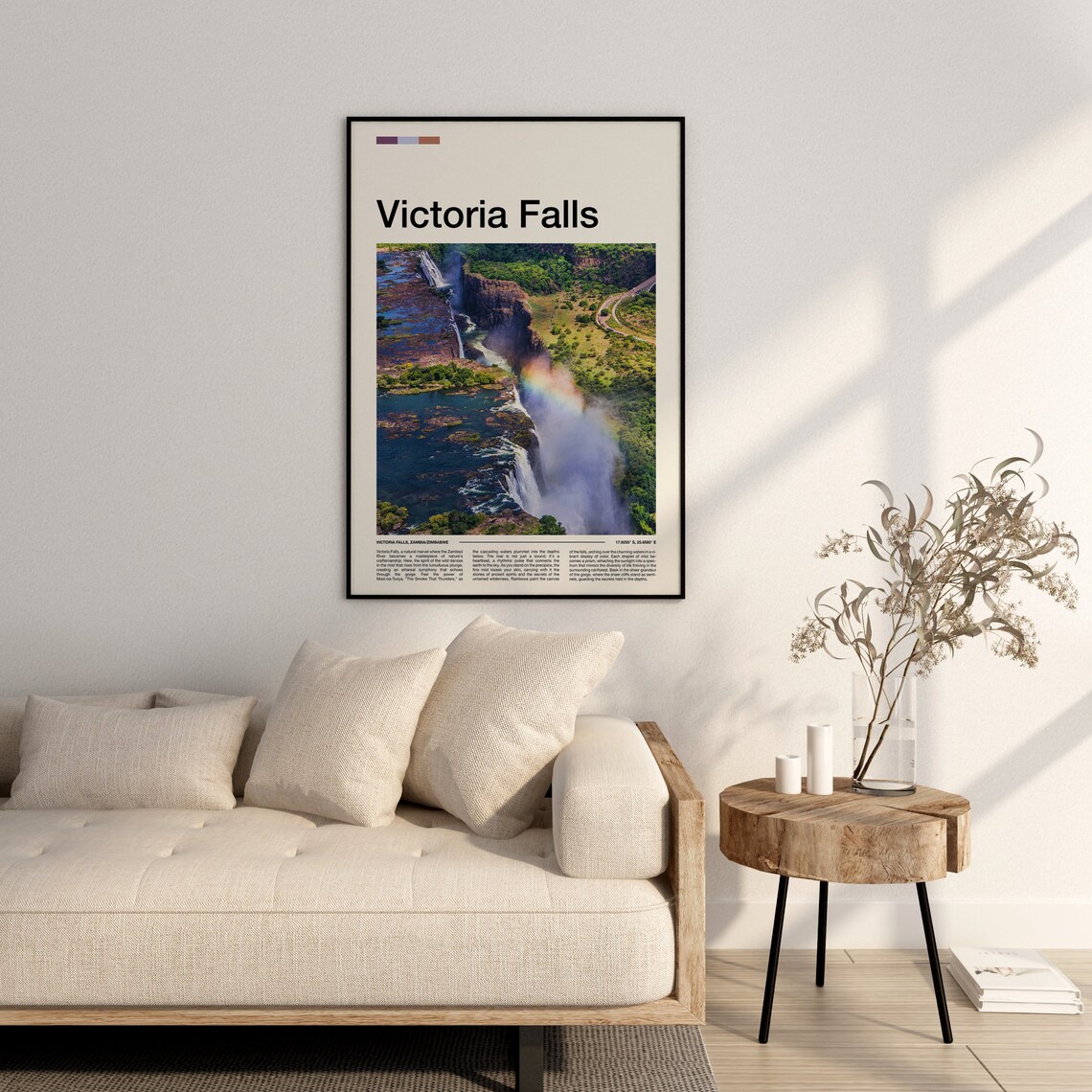 Victoria Falls Zambia Zimbabwe Aerial Waterfall Travel Poster - Image 3
