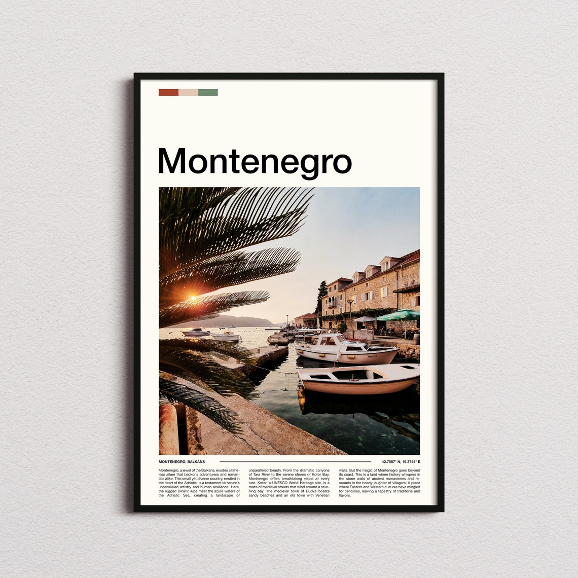 Montenegro Print Montenegro Poster Montenegro Wall Art Montenegro Art Print Montenegro Gifts Travel Poster Traveler Gifts