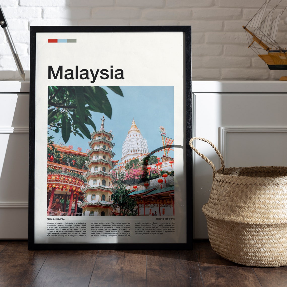 Malaysia Penang Chinese Temple Pagoda Lantern Festival Poster - Image 5