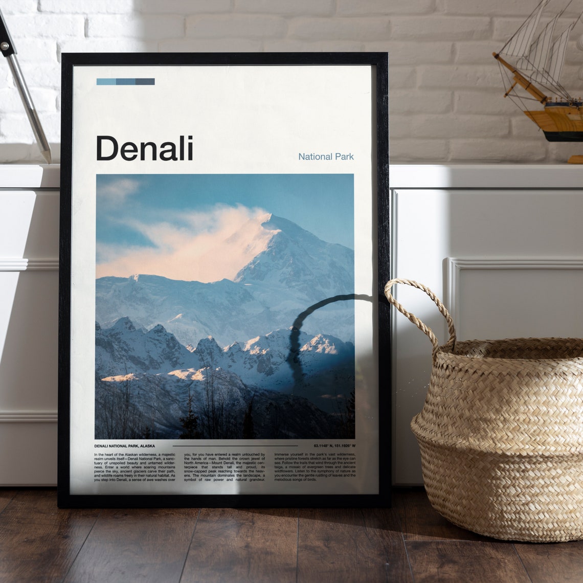 Denali National Park Alaska Snowy Mountain Peak Scenic Poster - Image 4