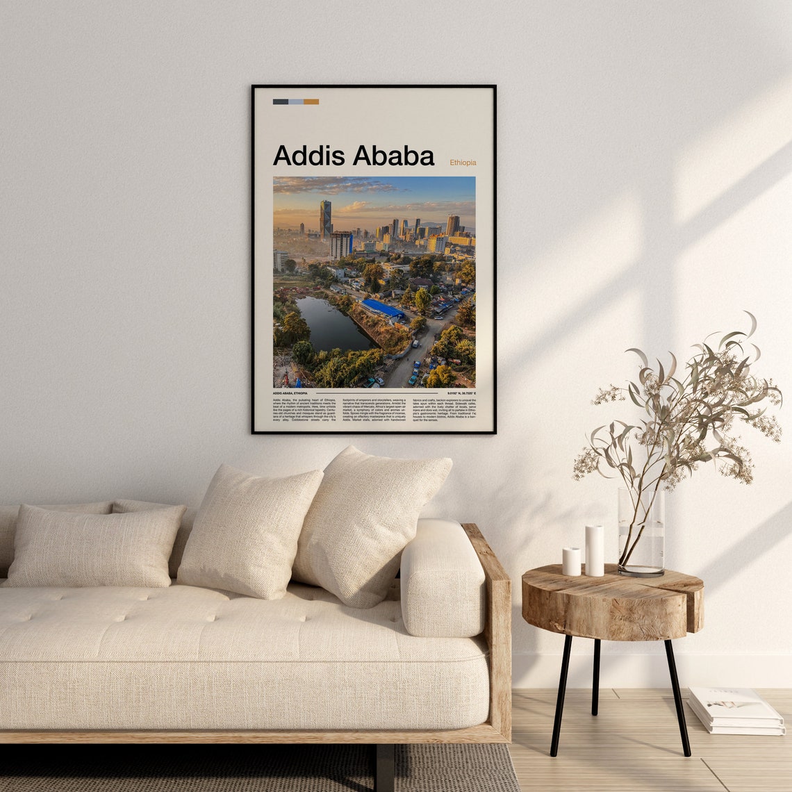 Addis Ababa Ethiopia Aerial City Skyline Africa Travel Poster - Image 3