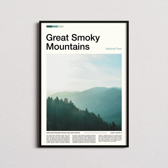 Great Smoky Mountains National Park Misty Ridges Photo Poster