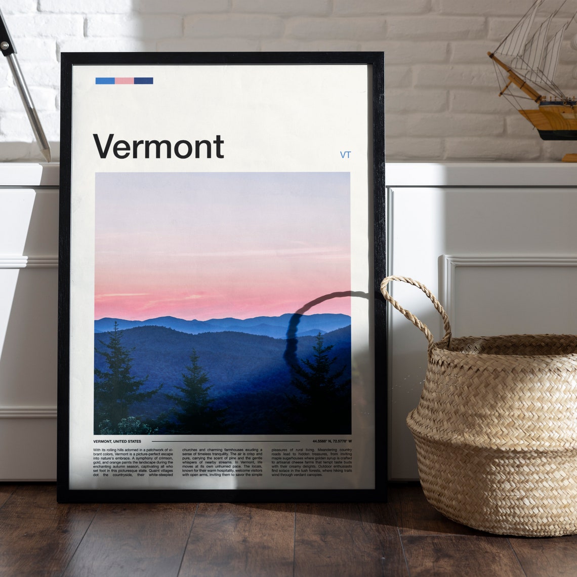 Vermont Mountain Ridge Pink Sunset Wilderness Photography Poster - Image 5