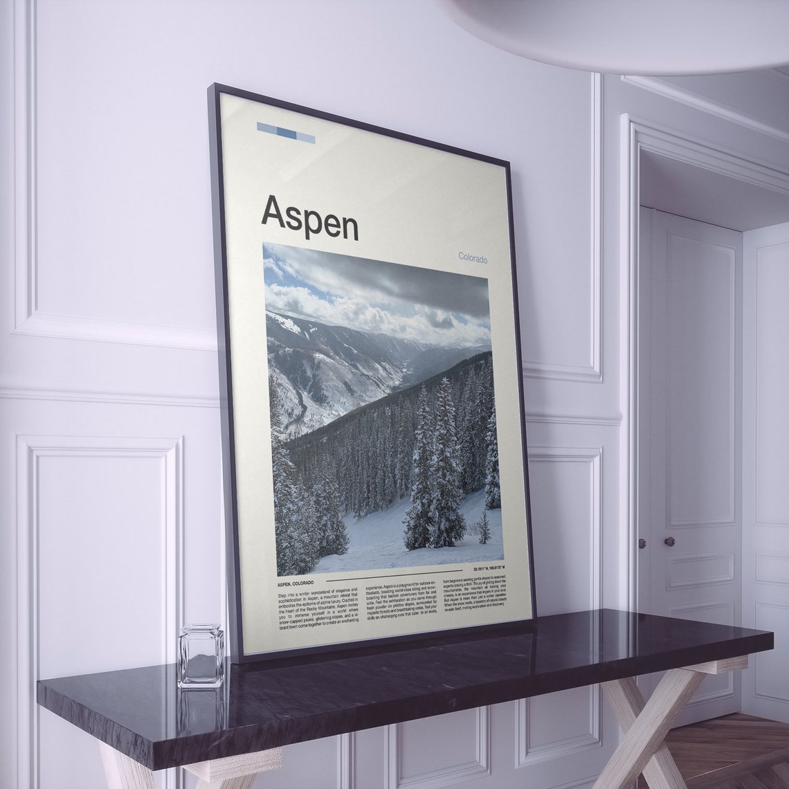 Aspen Colorado Powder Snowy Ski Slope Dense Pine Forest Winter Poster - Image 2