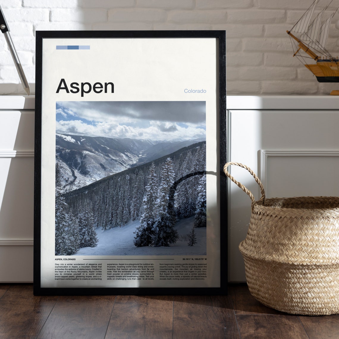Aspen Colorado Powder Snowy Ski Slope Dense Pine Forest Winter Poster - Image 5