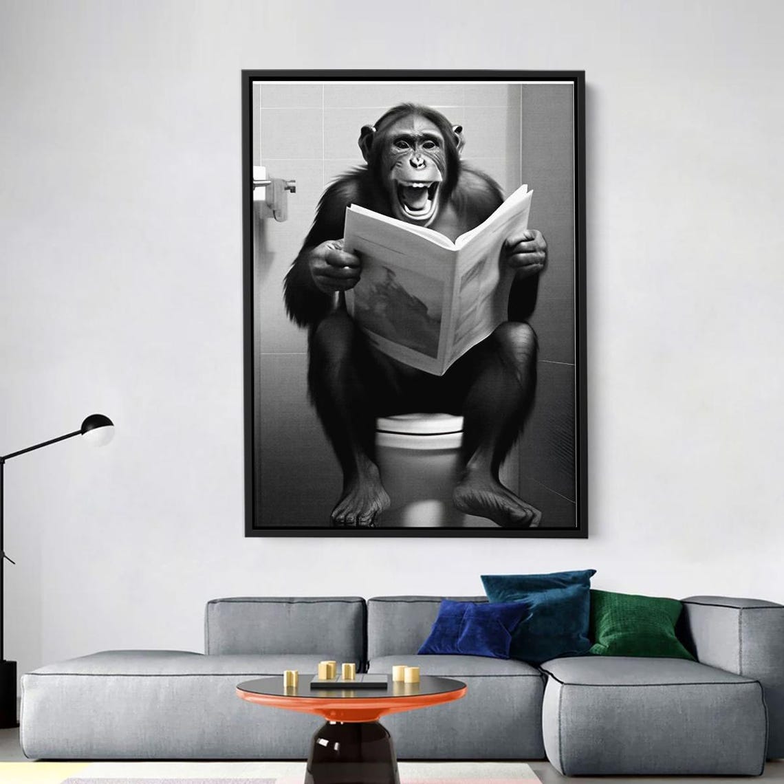 Funny Monkey Canvas Art Humorous Wall Decor Modern Print For Living Room Decoration