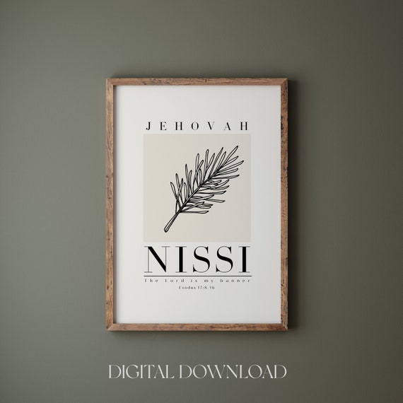 Jehovah Nissi Exodus 178 16 The Lord Is My Banner Bible Verse Wall Art Print Christian Wall Art Vintage Wall Art Deco