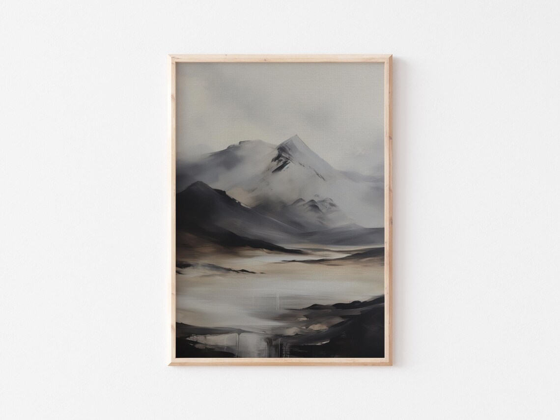 Moody Mountain Landscape Abstract Print, Cottagecore - Image 3