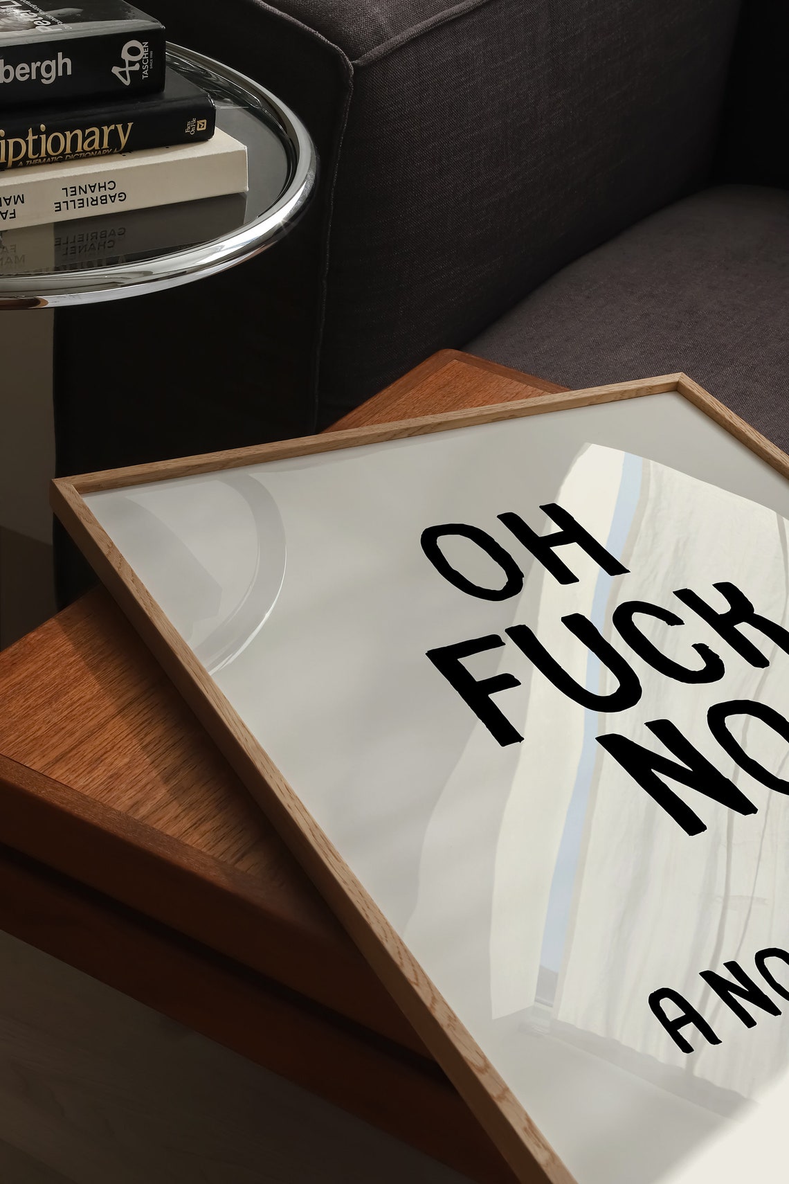 Oh Fuck No A Novel by Me Cream Minimal Sarcastic Quote Poster - Image 2