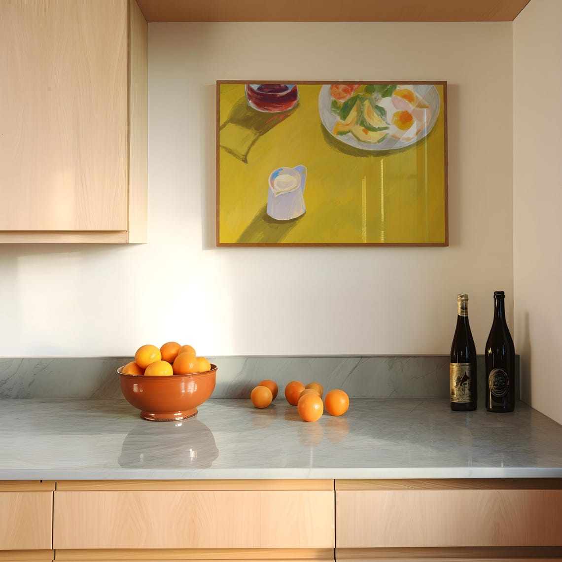 Sunny Breakfast Table Still Life Fried Eggs Painterly Food Poster - Image 4