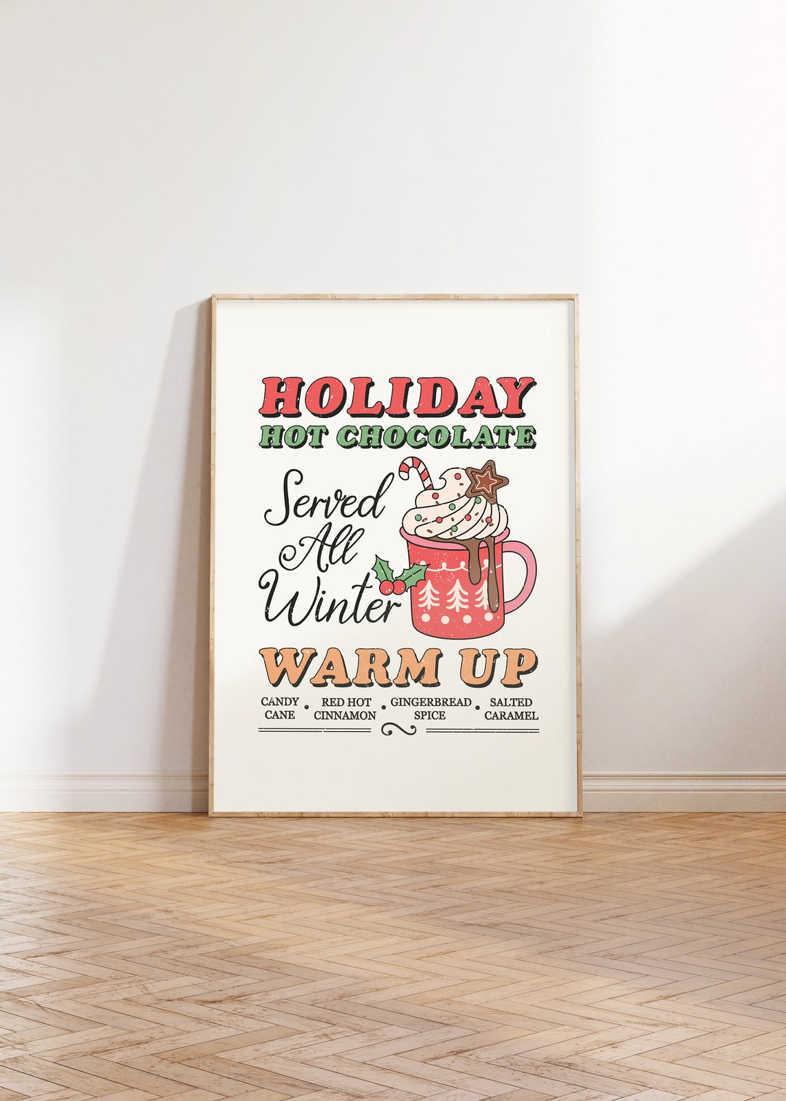 Holiday Hot Chocolate Served All Winter Four Cozy Flavors Poster - Image 3
