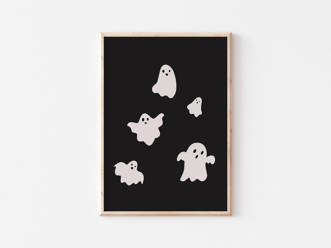 Spooky Cute Ghost Print Cute Halloween Printables Trendy Halloween Decor Cute Ghost Prints Quirky Halloween Wall Art - Image 3