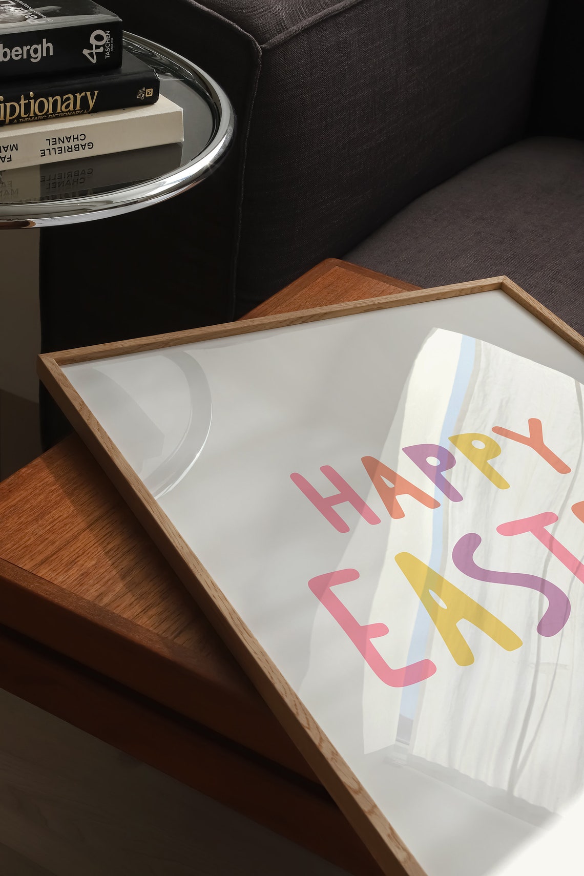 Happy Easter Colorful Hand Lettered Pastel Typography Art Poster - Image 3