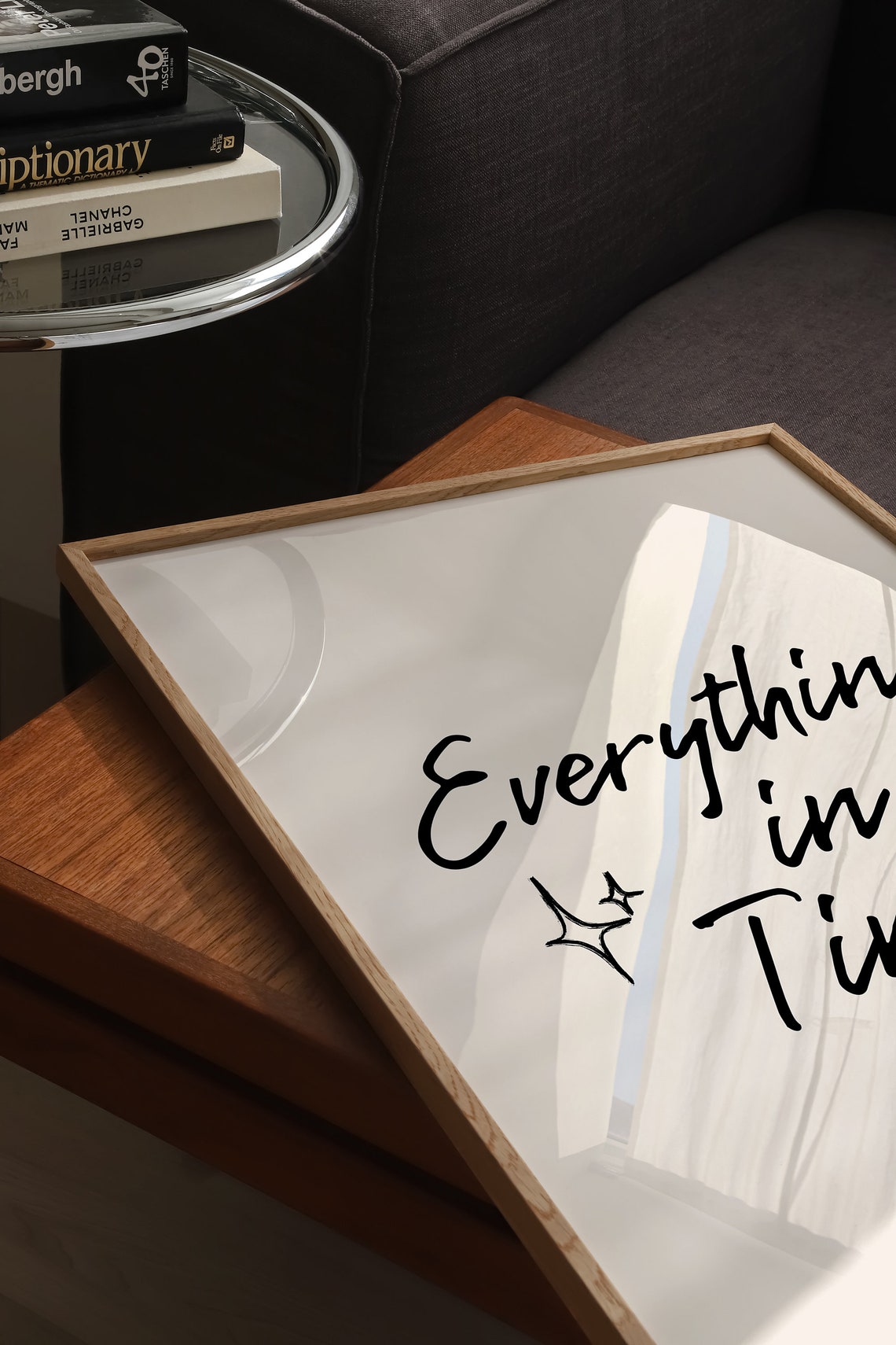 Everything In Time Handwritten Script Minimalist Inspirational Poster - Image 2