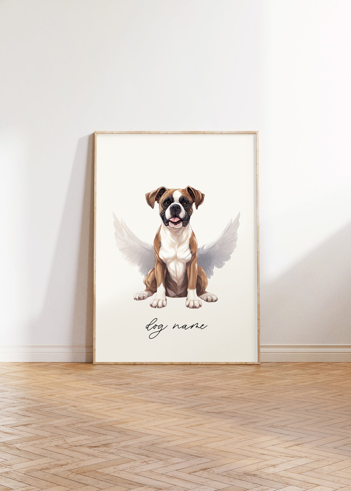 Boxer Dog Memorial Rainbow Bridge Print Pet Loss Memorial Gift Portrait Angel Dog Print Pet Loss Sympathy Gift Custom Dog Art Painting - Image 3