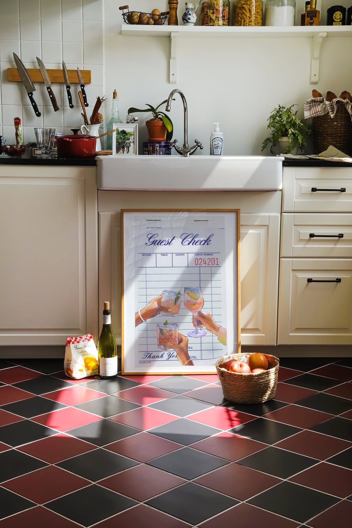 Guest Check Retro Cocktail Cheers Trendy Bar Cart Drink Poster - Image 3