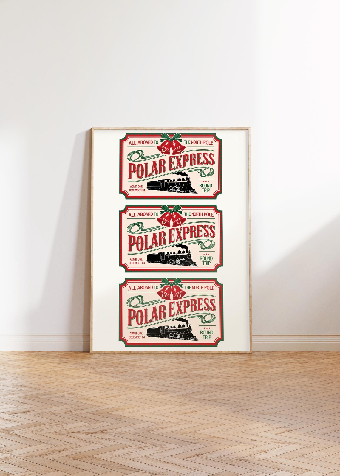 North Pole Ticket Polar Express Ticket Print Cute Christmas Decorations Trendy Christmas Printables Festive Xmas Decor - Image 3