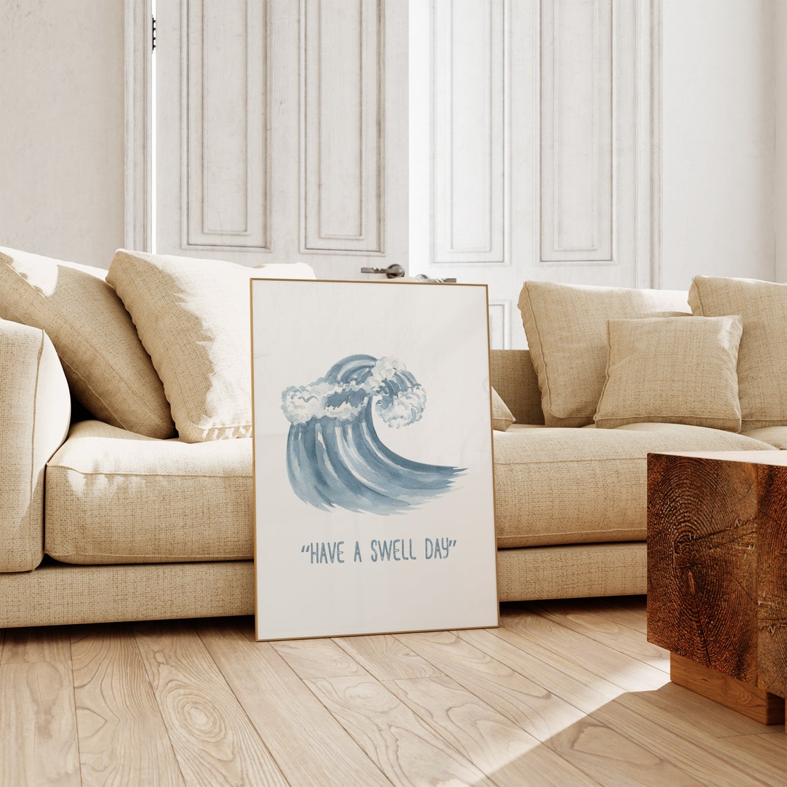 Have A Swell Day Soft Blue Watercolor Ocean Wave Surf Quote Print - Image 5
