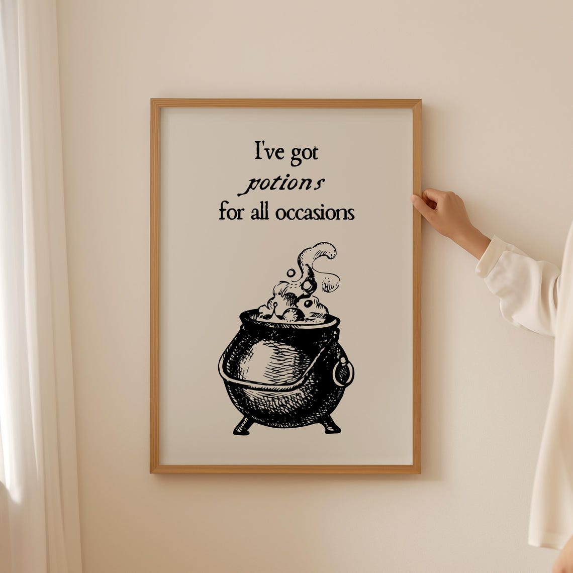 Witchy Potions Cauldron Halloween Poster in Vintage Engraving Style - Image 2
