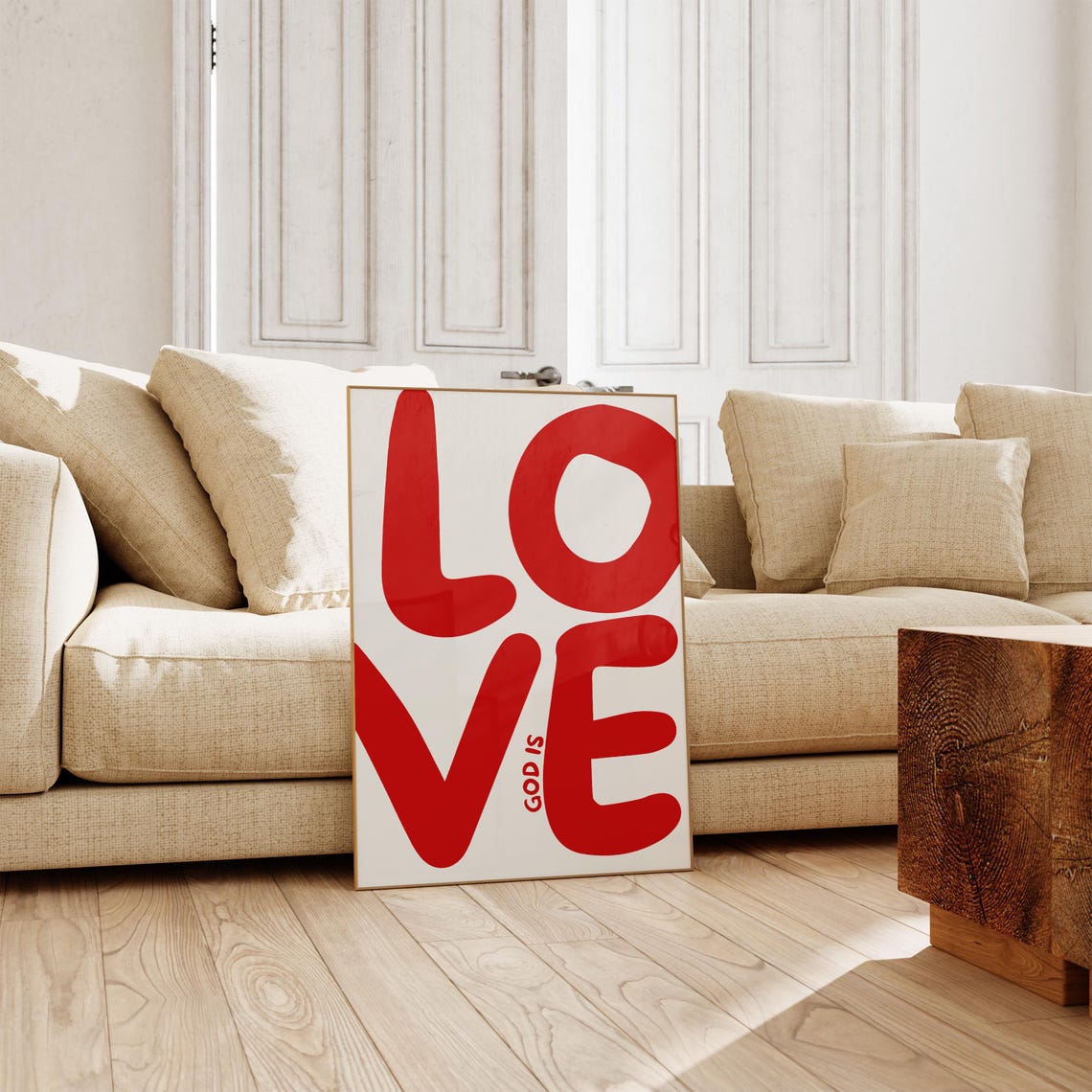 God Is Love Bold Red Typography Modern Faith Christian Poster - Image 5