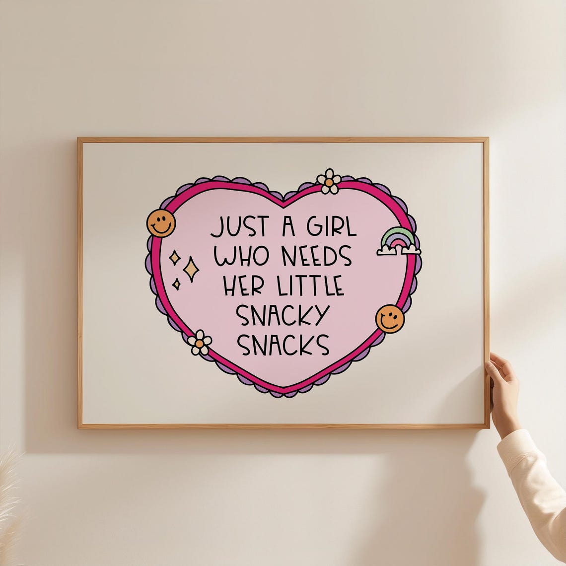 Just a Girl Who Needs Her Little Snacky Snacks Cute Heart Poster - Image 2