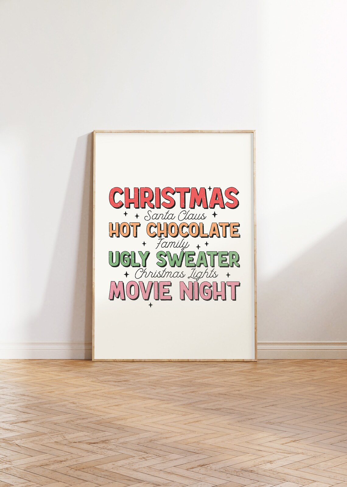 Christmas Santa Claus Hot Chocolate Family Movie Night Poster - Image 3