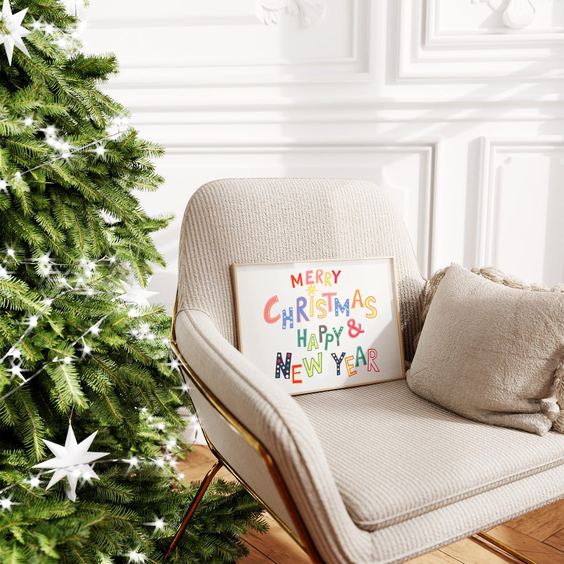 Merry Christmas And Happy New Year Colorful Fun Lettered Poster - Image 5