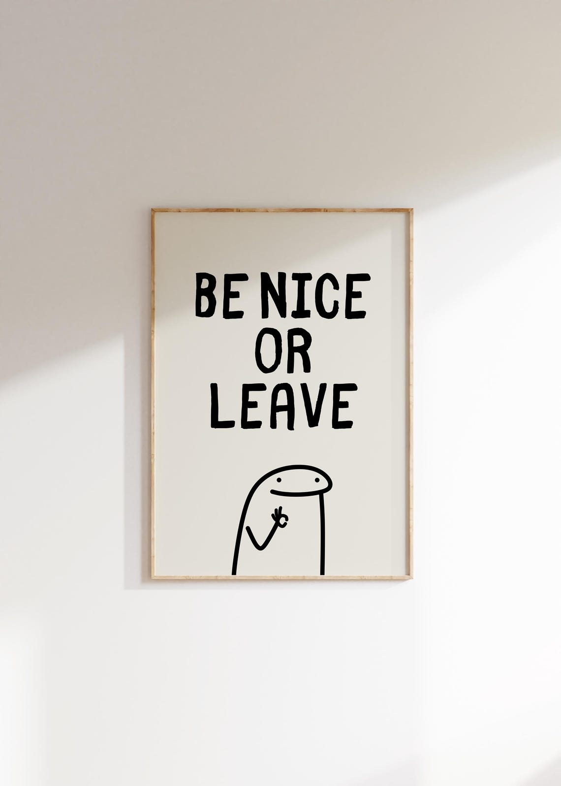 Be Nice or Leave Funny Sarcastic Hand Drawn Typography Quote Poster - Image 3