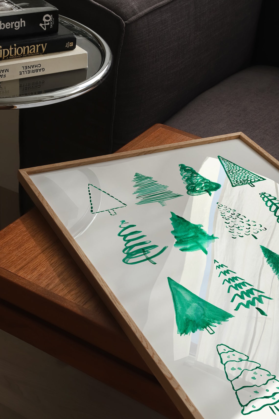 Hand Drawn Pine Trees Christmas Doodle Minimalist Art Poster - Image 4