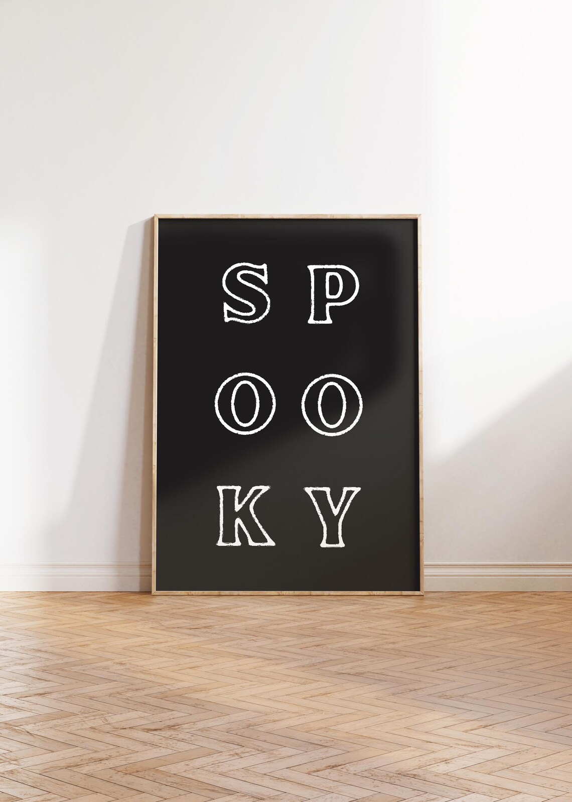 Spooky Outlined Lettering Black Background Modern Minimal Halloween Poster - Image 5