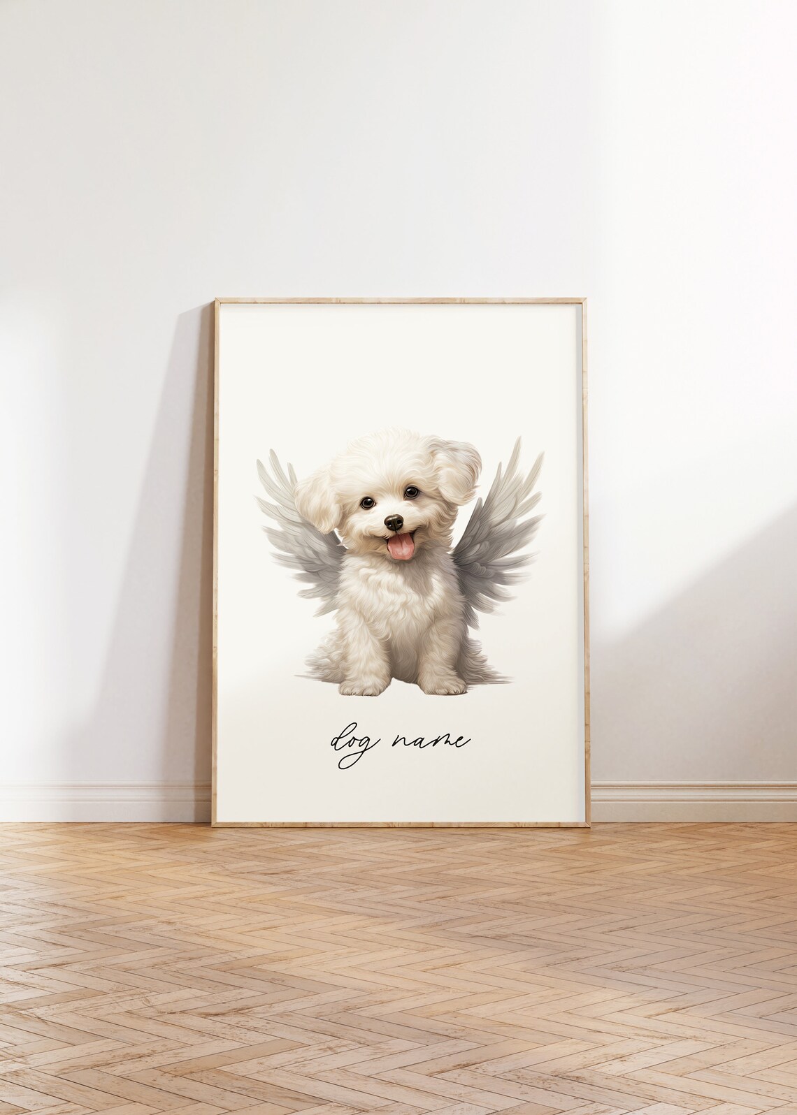 Bichon Frise Dog Memorial Rainbow Bridge Print Pet Loss Memorial Portrait Angel Dog Print Pet Loss Sympathy Gift Custom Dog Memorial - Image 3