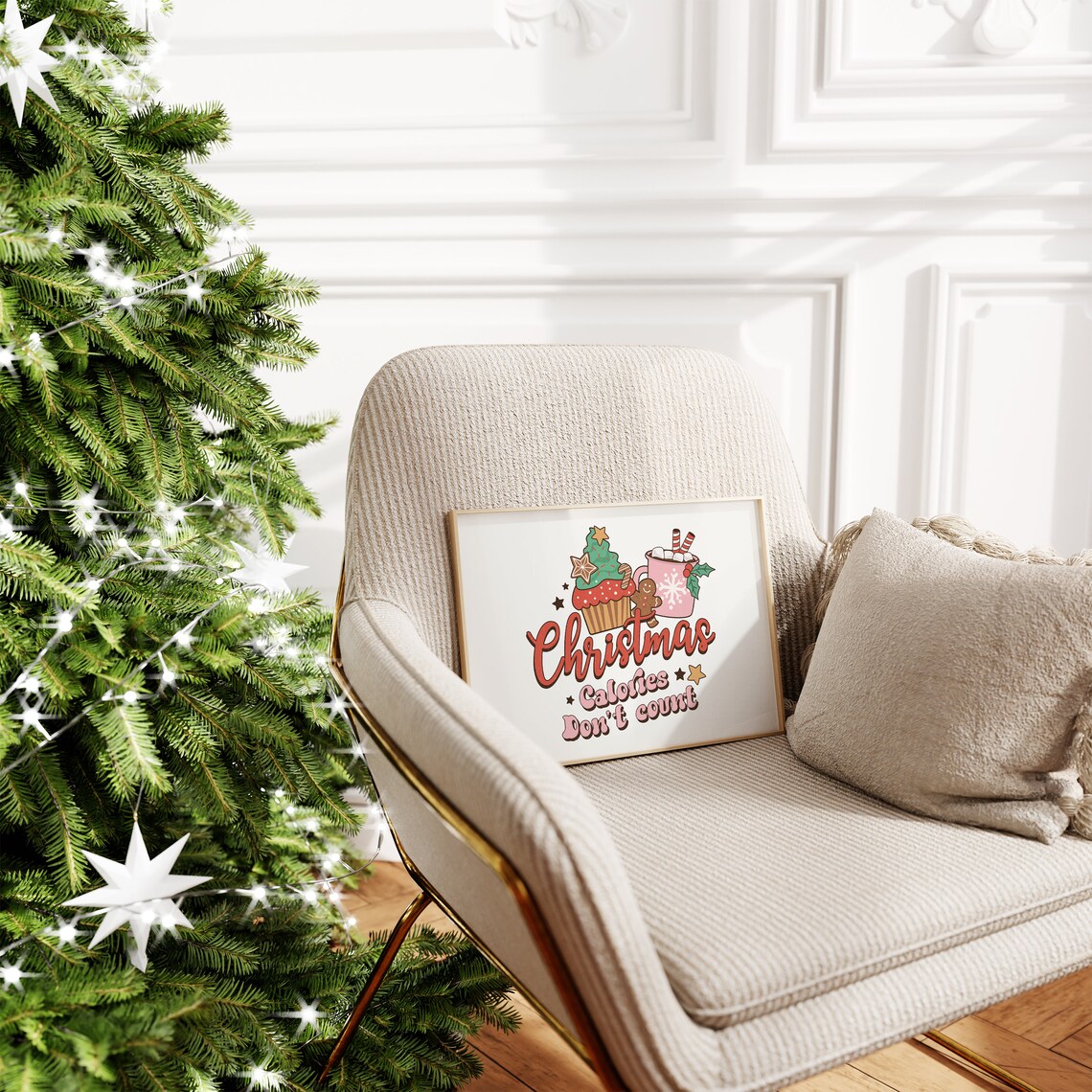 Christmas Calories Don't Count Retro Holiday Treats Decor Poster - Image 4