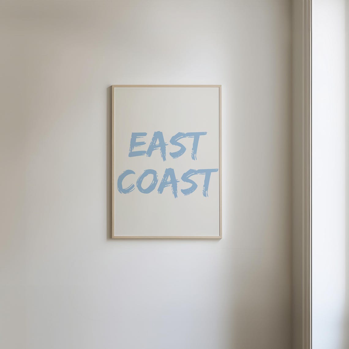 East Coast Blue Brush Script Lettering Coastal Quote Art Poster - Image 4