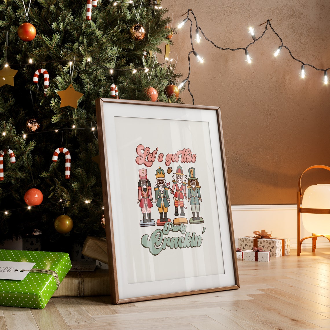 Let's Get This Party Crackin Four Retro Nutcracker Soldiers Poster - Image 2