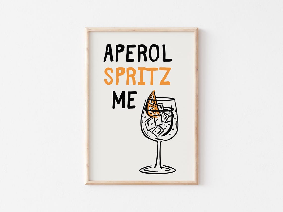 Aperol Spritz Me Orange Cocktail Glass Trendy Italian Poster - Image 3