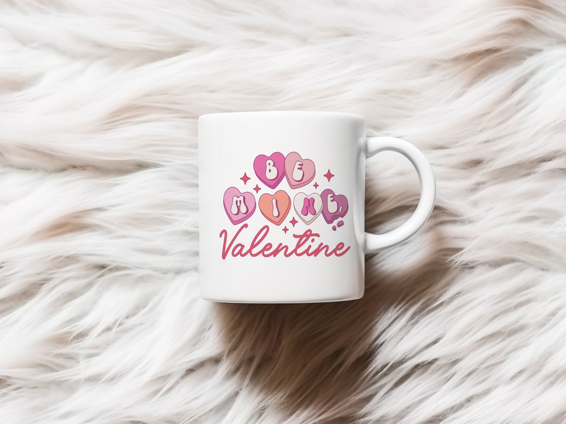 Be Mine Valentine Sweet Candy Hearts Girly Retro Quote Poster - Image 2
